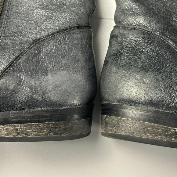 Zigi Soho “Mixer” Distressed Dark Grey Leather Tall Boots – Size 9 - Picture 8 of 13